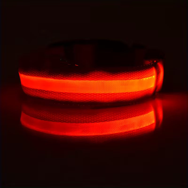 Pet Dogs Adjustable Luminous Collar For Night Safety - Striped Glow-in-the-Dark Collar For Night Walking
