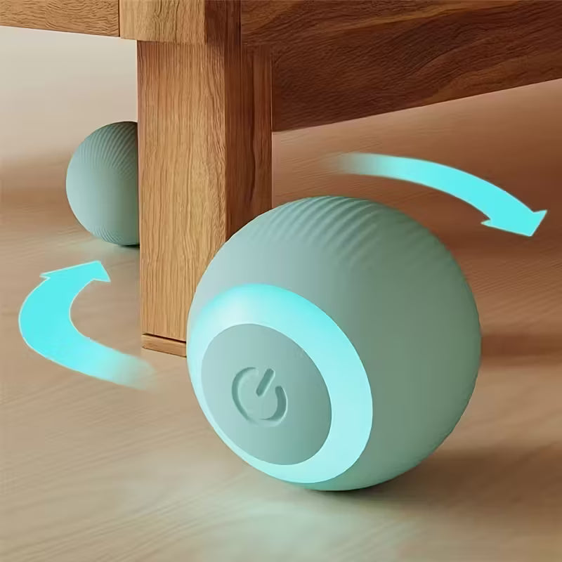 MIAOQUANJI Automatic Rolling Ball Toy for Cats - USB Rechargeable Interactive Play Ball with Motion-Activated Glow-in-the-Dark Feature, Durable Silicone