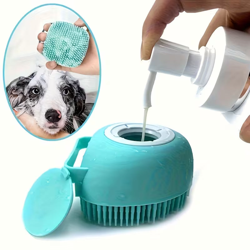 2-in-1 Silicone Pet Grooming Brush with Massage - Dual-Use Bathtub and Massage Tool
