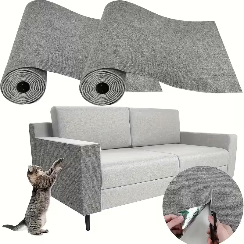 Trimmable Cat Furniture Protector with self-adhesive scratch pads, suitable for protecting sofas, doors and cat trellises from cat claws