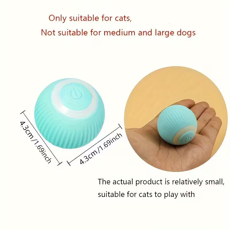 MIAOQUANJI Automatic Rolling Ball Toy for Cats - USB Rechargeable Interactive Play Ball with Motion-Activated Glow-in-the-Dark Feature, Durable Silicone