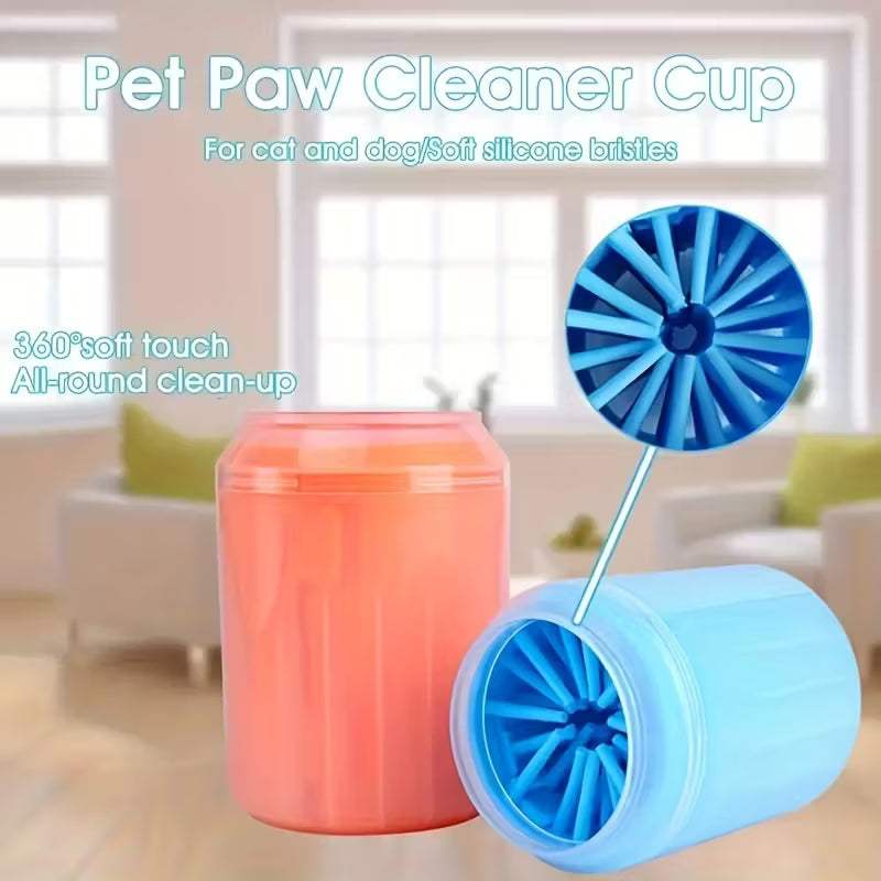 Portable Soft Silicone Pet Paw Cleaner with Brush - Heavy-Dirt Removal for Dogs & Cats, Hygienic Paw Wash Cup