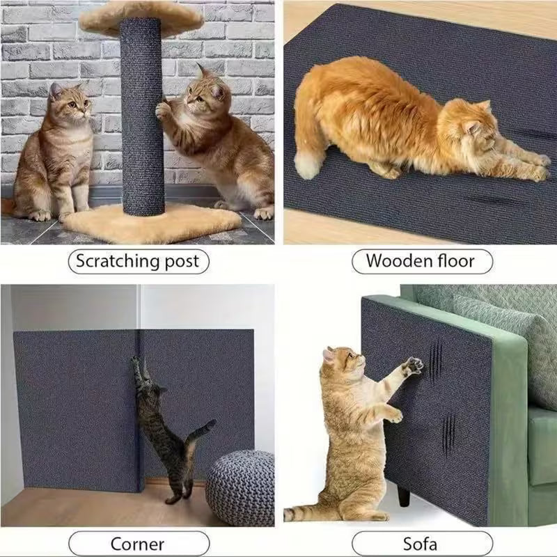 Trimmable Cat Furniture Protector with self-adhesive scratch pads, suitable for protecting sofas, doors and cat trellises from cat claws