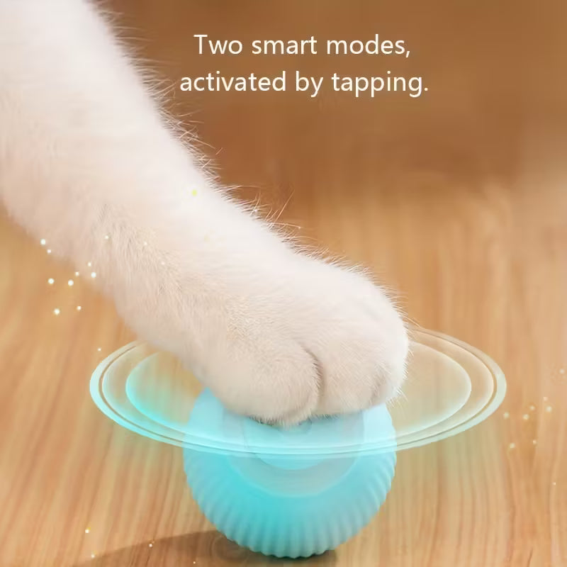 MIAOQUANJI Automatic Rolling Ball Toy for Cats - USB Rechargeable Interactive Play Ball with Motion-Activated Glow-in-the-Dark Feature, Durable Silicone