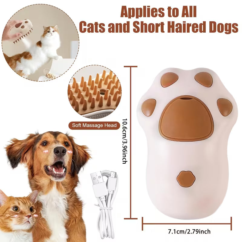 Cat Paw / Lemon Dual Options 3-in-1 Electric Pet Steam Brush