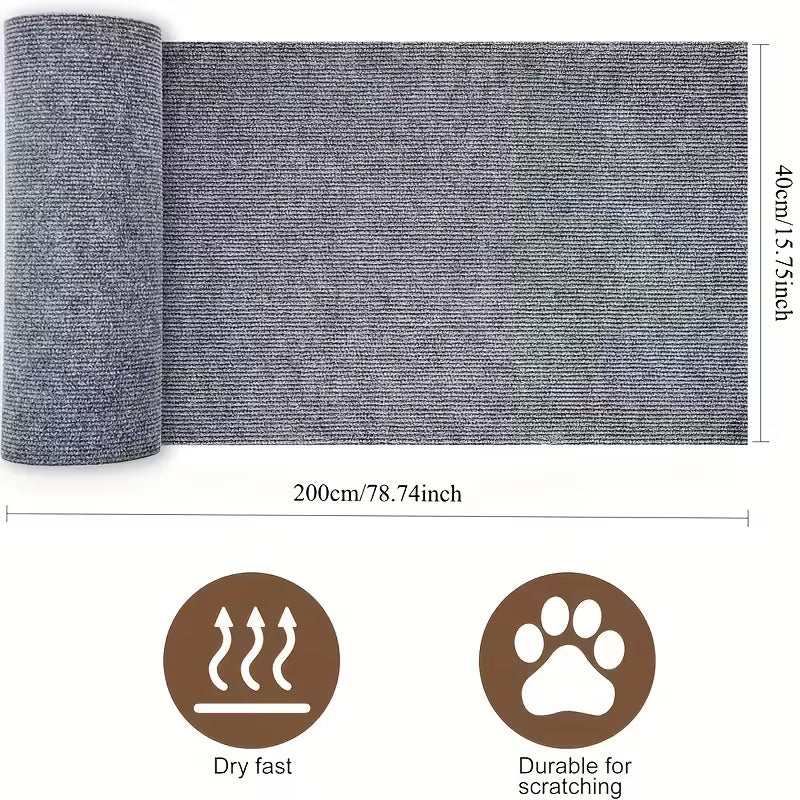Trimmable Cat Furniture Protector with self-adhesive scratch pads, suitable for protecting sofas, doors and cat trellises from cat claws
