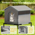 One Piece All-Season Outdoor Cat Shelter - Insulated Winter Warm Home for Stray Cats And Small Dogs | Raised Base, Available in Three Sizes, Year-Round Pet Bed, Sturdy Shelter for Feral Cats