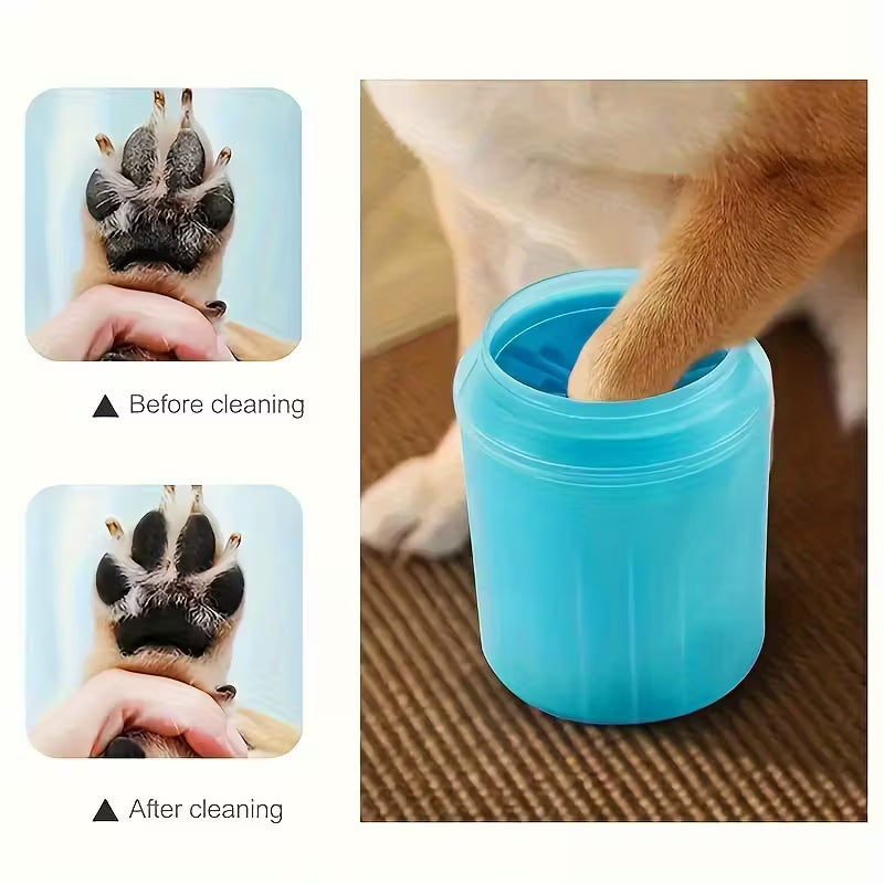 Portable Soft Silicone Pet Paw Cleaner with Brush - Heavy-Dirt Removal for Dogs & Cats, Hygienic Paw Wash Cup