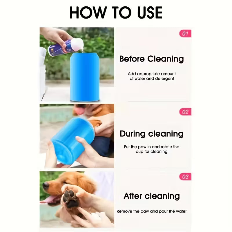 Portable Soft Silicone Pet Paw Cleaner with Brush - Heavy-Dirt Removal for Dogs & Cats, Hygienic Paw Wash Cup